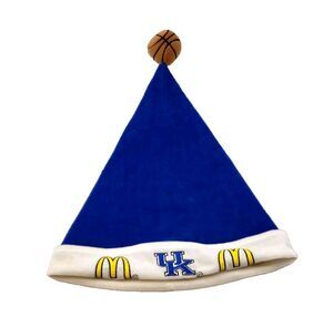 Vintage UK Kentucky Wildcats Basketball McDonald’s Blue Santa Hat Plush Brown Ba